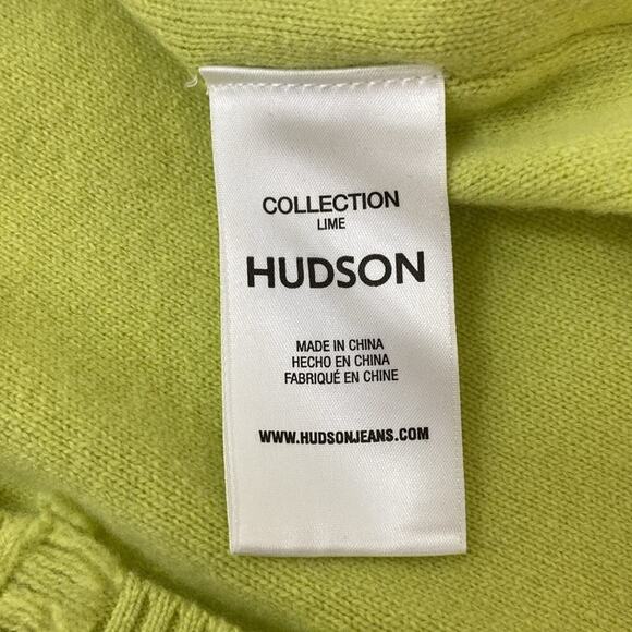 Hudson Crew Neck Sweater Wool Cashmere Lime Collection Women's XXL - Picture 10 of 12